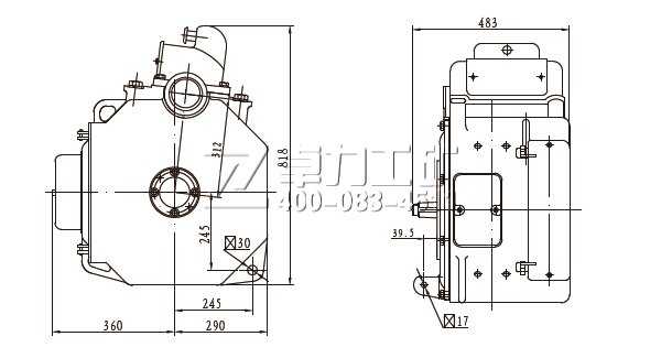 ZQ-21、ZQ-24礦用一般型直流牽引電動機安裝尺寸圖